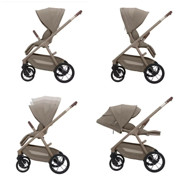 Carrinho Maxi-Cosi Oxford leve com fecho automático FlashFold, assento reclinável e suspensão nas 4 rodas oak truffle