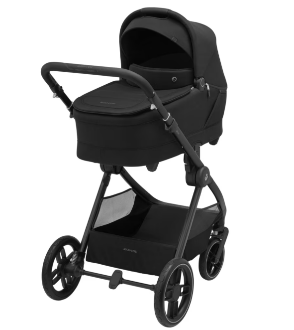 MAXI-COSI OXFORD PLUS com carrinho de bebé, alcofa Sense, cadeira auto Pebble 360 Pro², base FamilyFix 360 Pro e adaptadores. Sistema de viagem completo desde o nascimento até aos 22 kg. Twillic Black