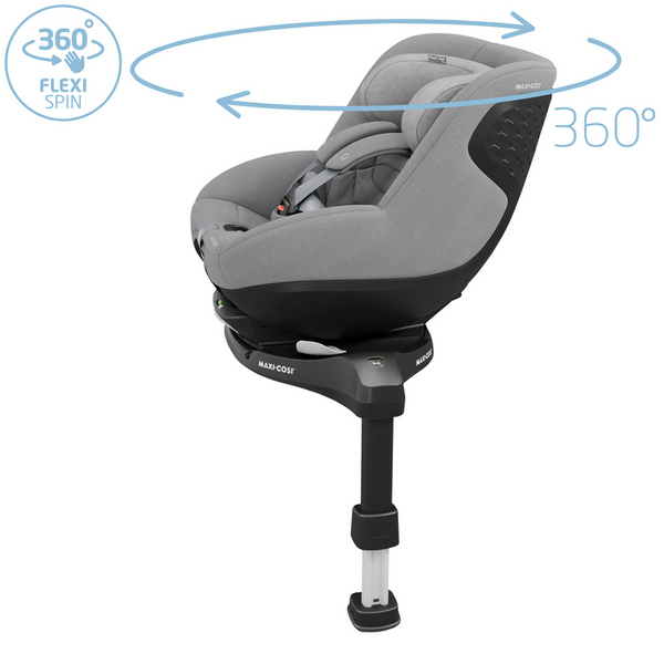 Cadeira auto MAXI-COSI Pearl 360 Pro i-Size com tecnologia SlideTech®, rotação de 360°, proteção lateral G-CELL, ventilação ClimaFlow e tecidos reciclados para crianças dos 61 aos 105 cm. Authentic Grey