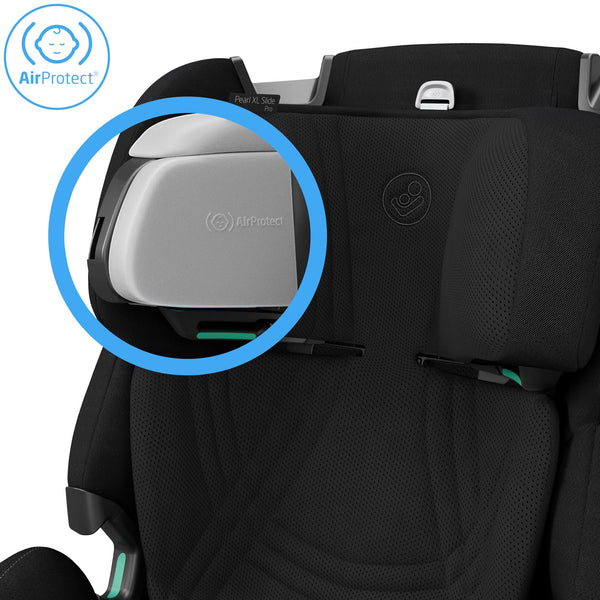 Cadeira auto MAXI-COSI Pearl XL Slide Pro dos 61 aos 150 cm com SLIDETECH®2, rotação 360°, proteção G-CELL e AirProtect e Base FamilyFix Slide Pro. Authentic Black