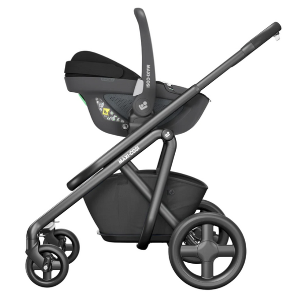 Cadeira auto MAXI-COSI Pebble 360 i-Size com rotação de 360°, redutor para recém-nascidos, proteção reforçada contra impactos laterais e compatível com Base FamilyFix 360 para bebés dos 40 aos 83 cm. Essential Black