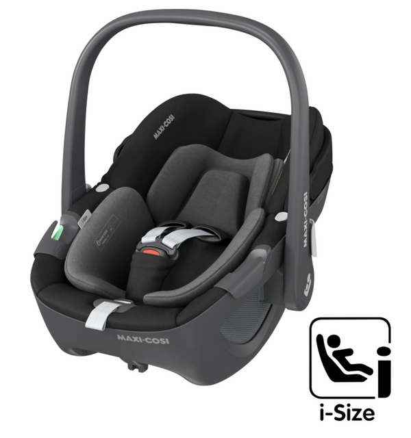 Cadeira auto MAXI-COSI Pebble 360 i-Size com rotação de 360°, redutor para recém-nascidos, proteção reforçada contra impactos laterais e compatível com Base FamilyFix 360 para bebés dos 40 aos 83 cm. Essential Black
