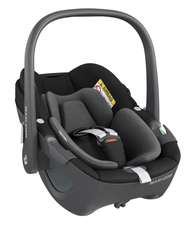 Cadeira auto MAXI-COSI Pebble 360 i-Size com rotação de 360°, redutor para recém-nascidos, proteção reforçada contra impactos laterais e compatível com Base FamilyFix 360 para bebés dos 40 aos 83 cm. Essential Black
