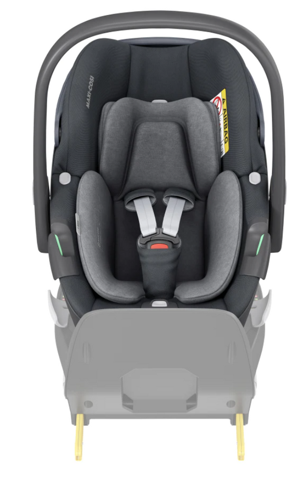Cadeira auto MAXI-COSI Pebble 360 i-Size com rotação de 360°, redutor para recém-nascidos, proteção reforçada contra impactos laterais e compatível com Base FamilyFix 360 para bebés dos 40 aos 83 cm. Essential Graphite