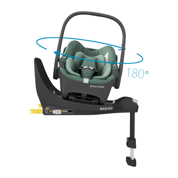 Cadeira auto MAXI-COSI Pebble 360 i-Size com rotação de 360°, redutor para recém-nascidos, proteção reforçada contra impactos laterais e compatível com Base FamilyFix 360 para bebés dos 40 aos 83 cm. Essential Green