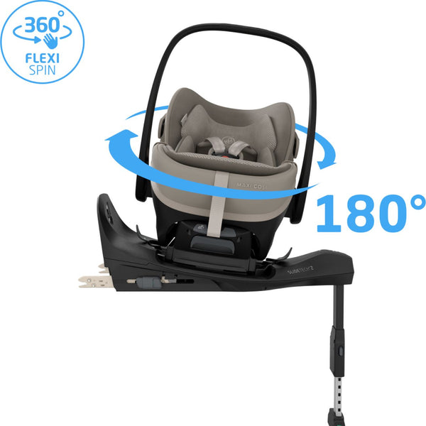 Cadeira auto Maxi-Cosi Pebble Slide Pro i-Size leve com posição deitada e posição 360 na cor saphire sand