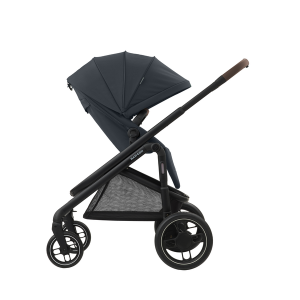 MAXI-COSI PLAZA +, carrinho de bebé com alcofa incluída, assento almofadado, estrutura leve, compatível com cadeiras auto Maxi-Cosi Grupo 0+ e utilização desde o nascimento até aos 22 kg. Graphite