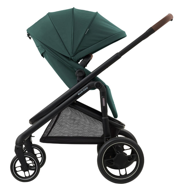 MAXI-COSI PLAZA +, carrinho de bebé com alcofa incluída, assento almofadado, estrutura leve, compatível com cadeiras auto Maxi-Cosi Grupo 0+ e utilização desde o nascimento até aos 22 kg. Green