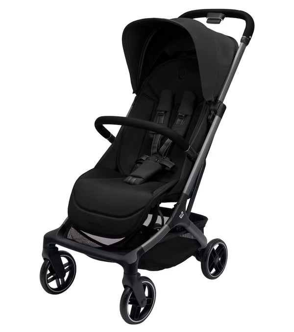 MAXI-COSI OXFORD CABIN, carrinho de bebé ultracompacto e leve compatível com cabine de avião, reclinação total, encosto com reclinação infinita, suspensão confortável, arnês Easy-In e utilização desde o nascimento até aos 22 kg. Onyx Black