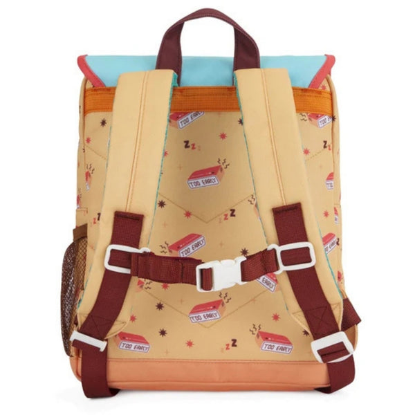 Mochila Grande Quadrada Hello Hossy em poliéster reciclado, impermeável, com interior acolchoado, formato para dossiers A4, bolso para garrafa de água e capacidade de 15 L para crianças a partir dos 6 anos cor good morning