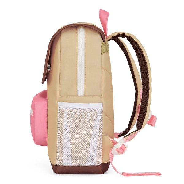 Mochila Grande Quadrada Hello Hossy em poliéster reciclado, impermeável, com interior acolchoado, formato para dossiers A4, bolso para garrafa de água e capacidade de 15 L para crianças a partir dos 6 anos cor mini macaroon