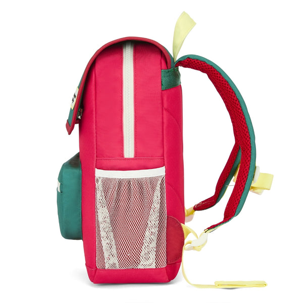 Mochila Grande Quadrada Hello Hossy em poliéster reciclado, impermeável, com interior acolchoado, formato para dossiers A4, bolso para garrafa de água e capacidade de 15 L para crianças a partir dos 6 anos cor mini pasteque