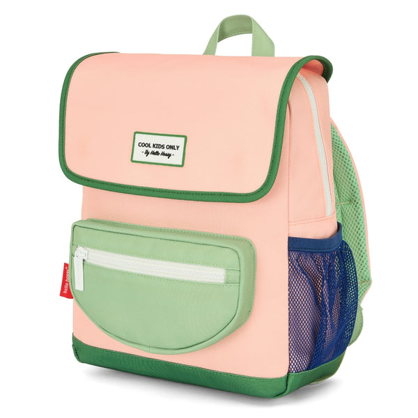 Mochila Grande Quadrada Hello Hossy em poliéster reciclado, impermeável, com interior acolchoado, formato para dossiers A4, bolso para garrafa de água e capacidade de 15 L para crianças a partir dos 6 anos cor mini smoothie