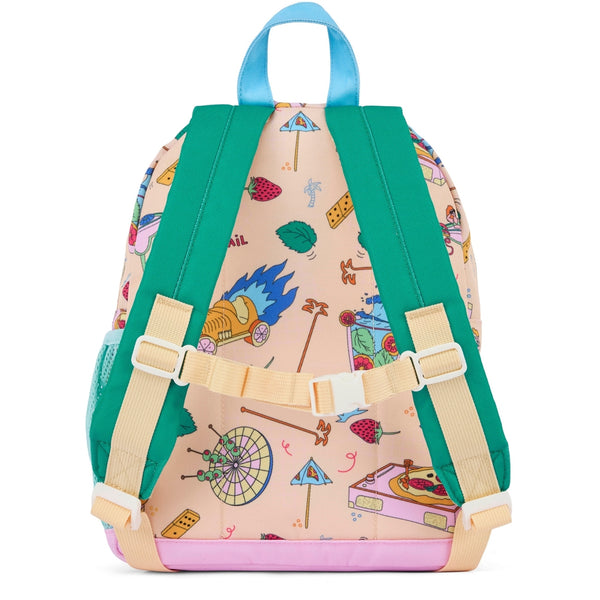 Mochila Grande Redonda Hello Hossy em poliéster reciclado, impermeável, com capacidade de 15 litros, compatível com dossiers A4, alças acolchoadas e bolso para garrafa de água para crianças a partir dos 6 anos cocktail party