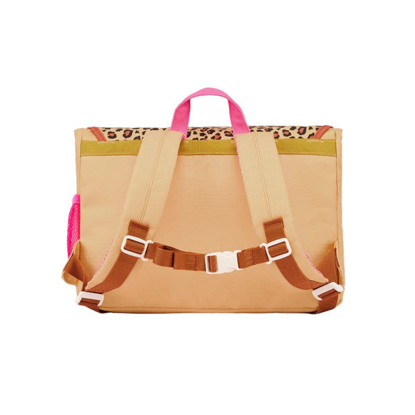 Mochila Horizontal Pequena Hello Hossy em poliéster reciclado, impermeável, com formato A4, fecho magnético, bolsos organizadores e alças acolchoadas ajustáveis para crianças dos 2 aos 5 anos. Leopard #7