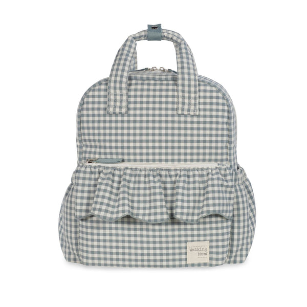 Mochila de maternidade da Walking Mum modelo praline Vichy na cor matcha - verde