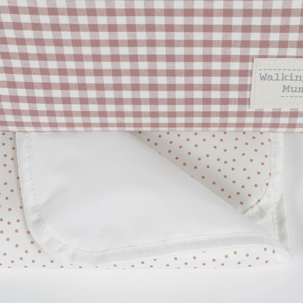 Mochila de maternidade da Walking Mum modelo praline Vichy na cor moka - vermelho