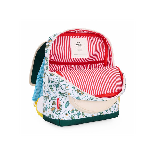 Mochila Pequena Quadrada Hello Hossy em poliéster reciclado, impermeável, com compartimento para cadernos A4, bolso para garrafa de água, alças acolchoadas e capacidade de 7,3 L para crianças dos 2 aos 5 anos. Japan