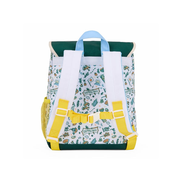 Mochila Pequena Quadrada Hello Hossy em poliéster reciclado, impermeável, com compartimento para cadernos A4, bolso para garrafa de água, alças acolchoadas e capacidade de 7,3 L para crianças dos 2 aos 5 anos. Japan