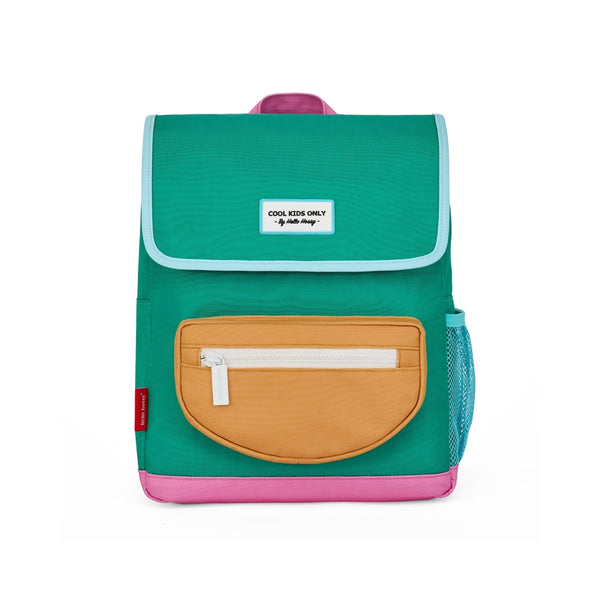 Mochila Pequena Quadrada Hello Hossy em poliéster reciclado, impermeável, com compartimento para cadernos A4, bolso para garrafa de água, alças acolchoadas e capacidade de 7,3 L para crianças dos 2 aos 5 anos. Mini Ali