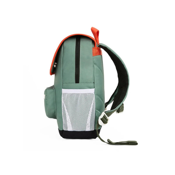 Mochila Pequena Quadrada Hello Hossy em poliéster reciclado, impermeável, com compartimento para cadernos A4, bolso para garrafa de água, alças acolchoadas e capacidade de 7,3 L para crianças dos 2 aos 5 anos. Mini Forest