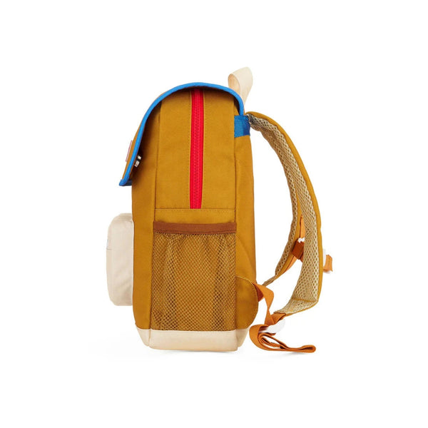 Mochila Pequena Quadrada Hello Hossy em poliéster reciclado, impermeável, com compartimento para cadernos A4, bolso para garrafa de água, alças acolchoadas e capacidade de 7,3 L para crianças dos 2 aos 5 anos. Mini Honey