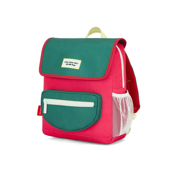 Mochila Pequena Quadrada Hello Hossy em poliéster reciclado, impermeável, com compartimento para cadernos A4, bolso para garrafa de água, alças acolchoadas e capacidade de 7,3 L para crianças dos 2 aos 5 anos. Mini Pasteque