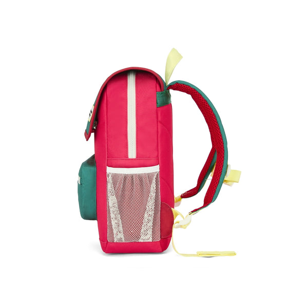 Mochila Pequena Quadrada Hello Hossy em poliéster reciclado, impermeável, com compartimento para cadernos A4, bolso para garrafa de água, alças acolchoadas e capacidade de 7,3 L para crianças dos 2 aos 5 anos. Mini Pasteque