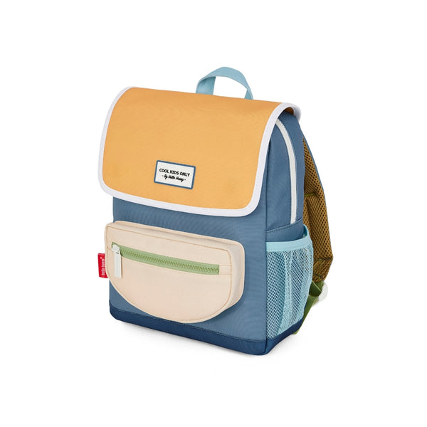 Mochila Pequena Quadrada Hello Hossy em poliéster reciclado, impermeável, com compartimento para cadernos A4, bolso para garrafa de água, alças acolchoadas e capacidade de 7,3 L para crianças dos 2 aos 5 anos. Mini Sam