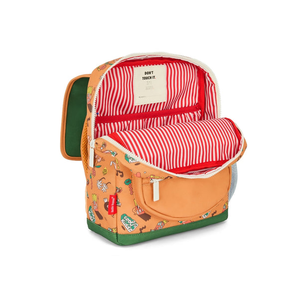 Mochila Pequena Quadrada Hello Hossy em poliéster reciclado, impermeável, com compartimento para cadernos A4, bolso para garrafa de água, alças acolchoadas e capacidade de 7,3 L para crianças dos 2 aos 5 anos. Music Festival