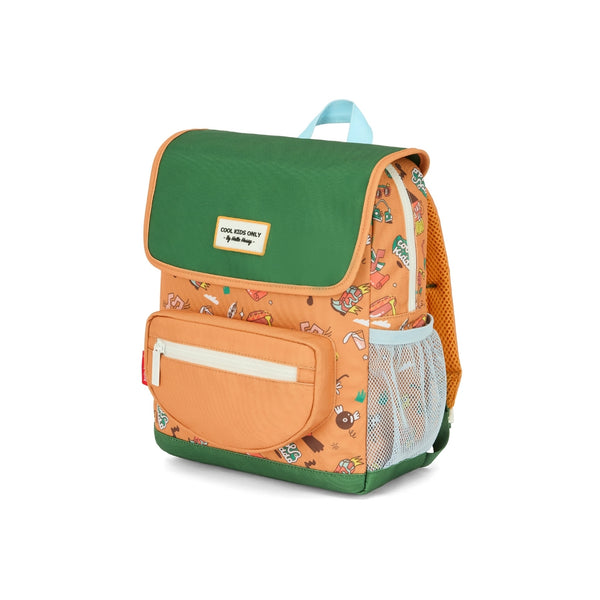 Mochila Pequena Quadrada Hello Hossy em poliéster reciclado, impermeável, com compartimento para cadernos A4, bolso para garrafa de água, alças acolchoadas e capacidade de 7,3 L para crianças dos 2 aos 5 anos. Music Festival