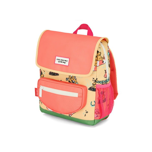 Mochila Pequena Quadrada Hello Hossy em poliéster reciclado, impermeável, com compartimento para cadernos A4, bolso para garrafa de água, alças acolchoadas e capacidade de 7,3 L para crianças dos 2 aos 5 anos. Unicorn