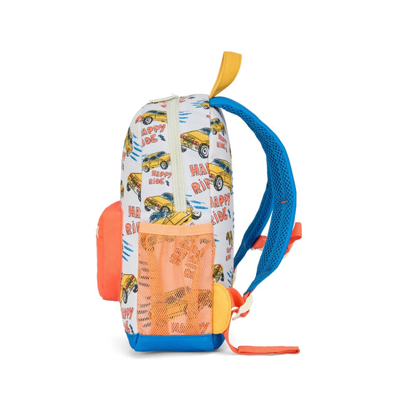 Mochila Pequena Redonda Hello Hossy em poliéster reciclado, impermeável, com formato A4, costas e alças acolchoadas, bolso para garrafa de água e capacidade de 7,3 L para crianças dos 2 aos 5 anos.
Happy Ride