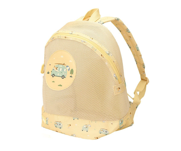 Mochila de Praia Monnëka impermeável e ventilada para crianças, ideal para transportar toalhas, brinquedos e acessórios de praia ou piscina.