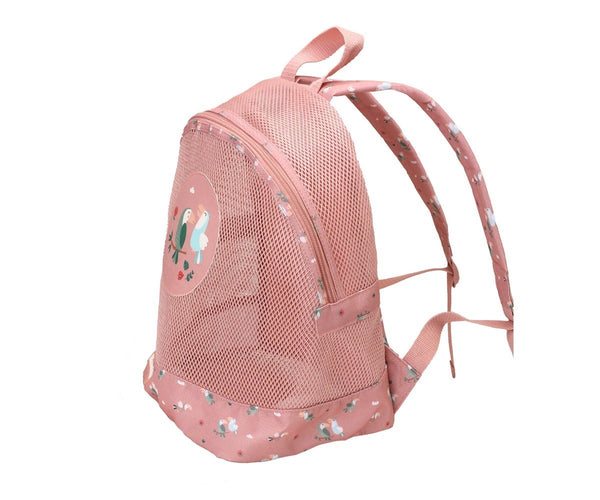 Mochila de Praia Monnëka impermeável e ventilada para crianças, ideal para transportar toalhas, brinquedos e acessórios de praia ou piscina.