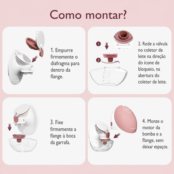 Momcozy M9 Individual, extrator de leite portátil mãos-livres com controlo por aplicação, 3 modos, até 15 níveis de sucção e sistema DoubleFit para maior conforto.
