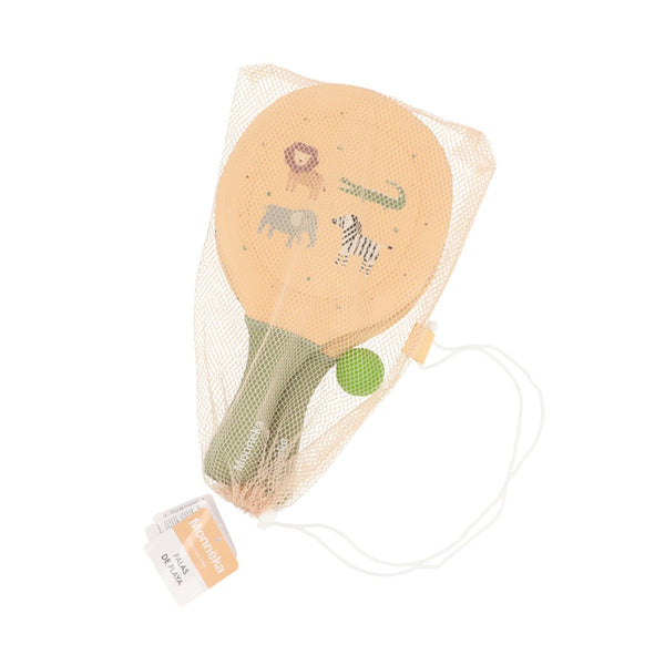 Conjunto de 2 raquetes com bola para praia da Monneka na cor wild animals