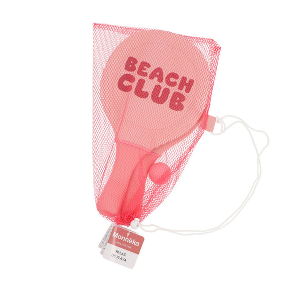 Conjunto de 2 raquetes com bola para praia da Monneka na cor stripes bloom blush