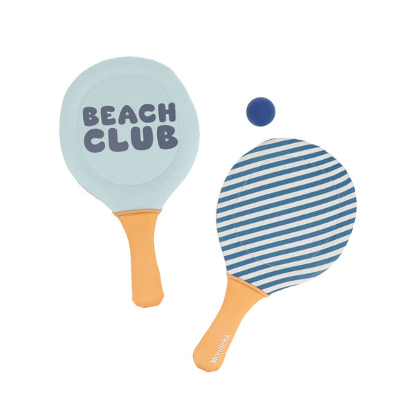 Conjunto de 2 raquetes com bola para praia da Monneka na cor stripes blues beyond