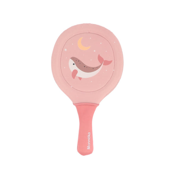 Conjunto de 2 raquetes com bola para praia da Monneka na cor whale pink
