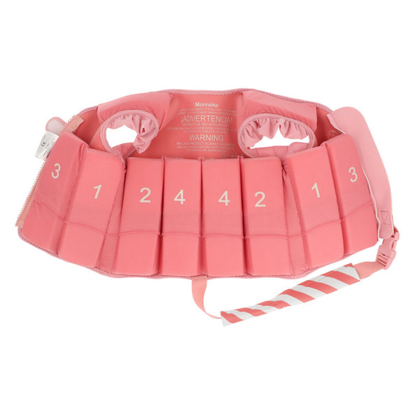 Colete de natação para crianças e bebé da Monneka na cor strips bloom blush