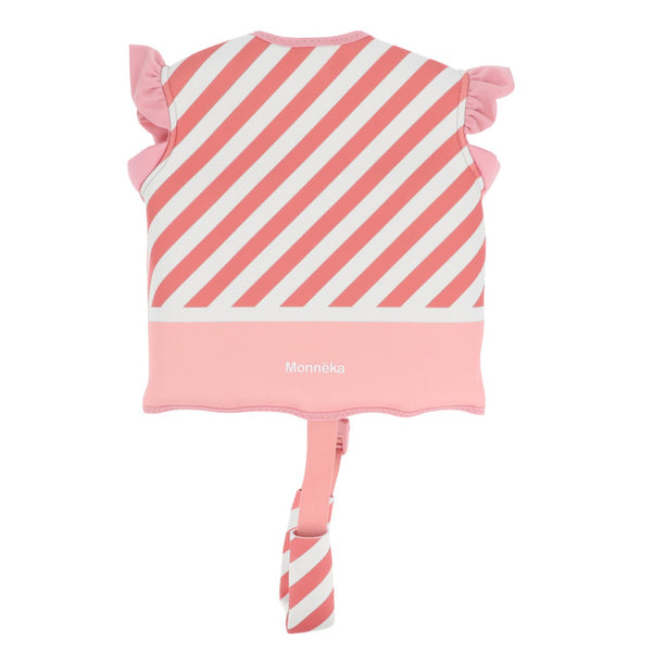 Colete de natação para crianças e bebé da Monneka na cor strips bloom blush