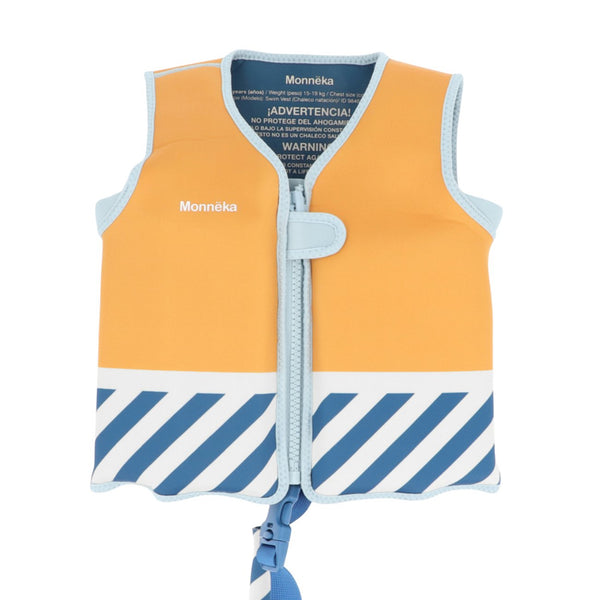 Colete de natação para crianças e bebé da Monneka na cor strips blue beyond
