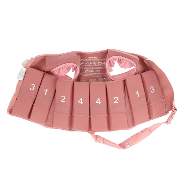 Colete de natação para crianças e bebé da Monneka na cor whale pink