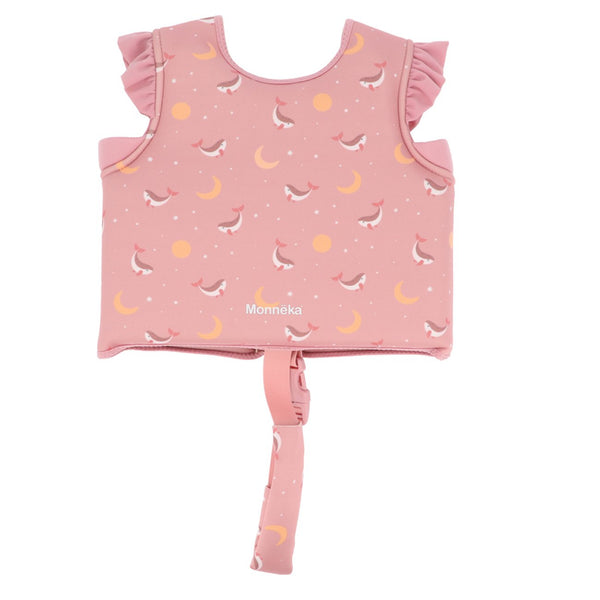 Colete de natação para crianças e bebé da Monneka na cor whale pink