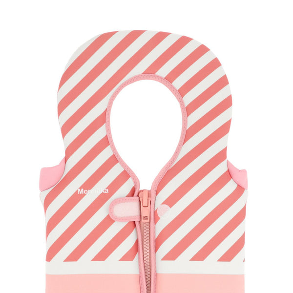 Colete flutuador Monnëka infantil para aprendizagem da natação 1-2 anos na cor stripes bloom blush