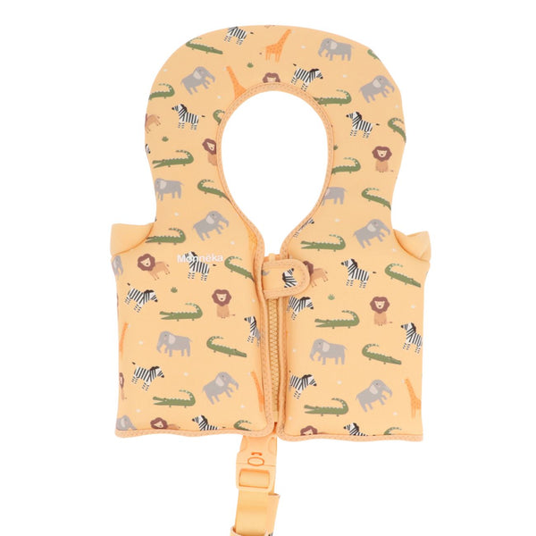 Colete flutuador Monnëka infantil para aprendizagem da natação 1-2 anos na cor wild animals