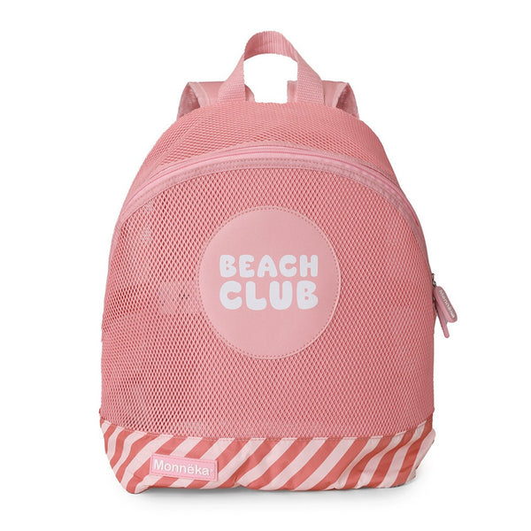 Mochila de Praia Monnëka impermeável e ventilada para crianças, ideal para transportar toalhas, brinquedos e acessórios de praia ou piscina. Bloom blush