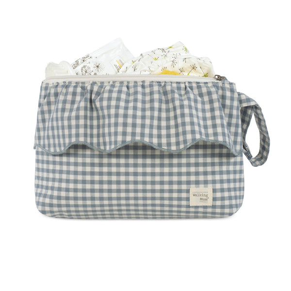 necessaire da walking mum modelo praline vichy na cor matcha - verde
