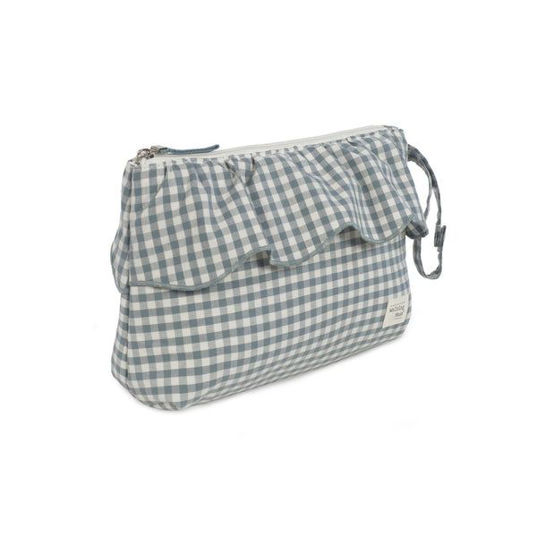 necessaire da walking mum modelo praline vichy na cor matcha - verde